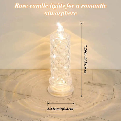Flameless LED Rose Projection Candle Light for Home Decor, Parties, Wedding Gift