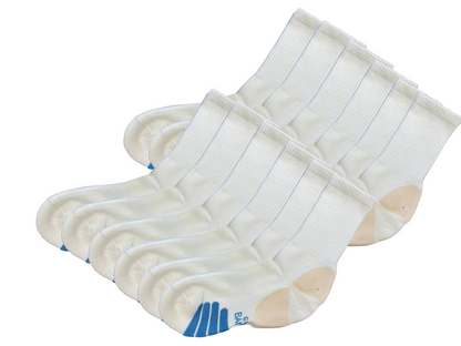 Chaussettes hautes performances en bambou-viscose, unisexe, couleur blanche – lot de 12