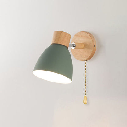 Modern Minimalist Wooden Cone Wall Sconce LED E27 Wall Light