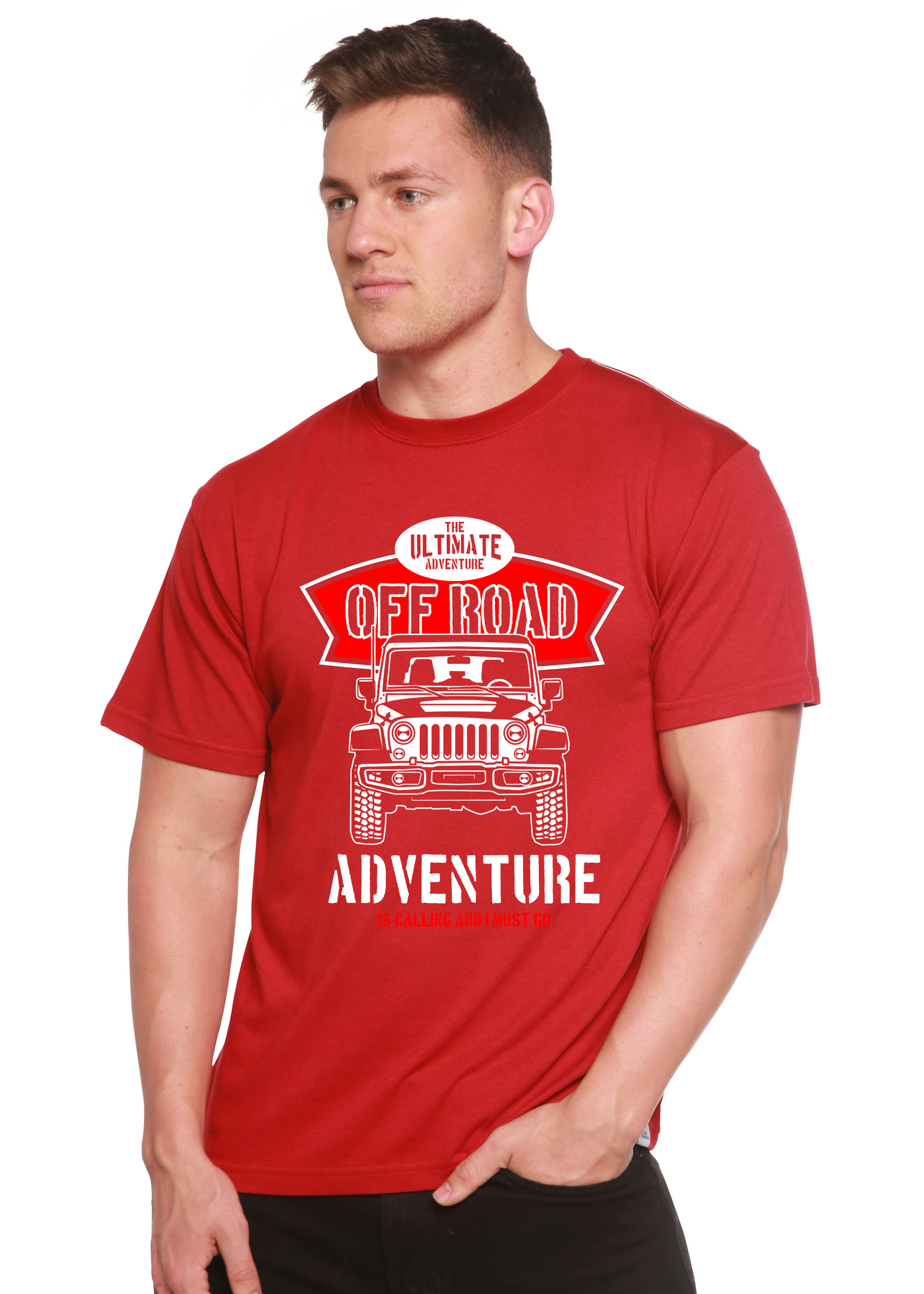T-shirt graphique Off Road Spun Bamboo® à manches courtes en viscose de bambou/coton biologique pour homme