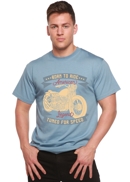 T-shirt graphique à manches courtes en viscose de bambou et coton biologique pour homme Born To Ride American Legend