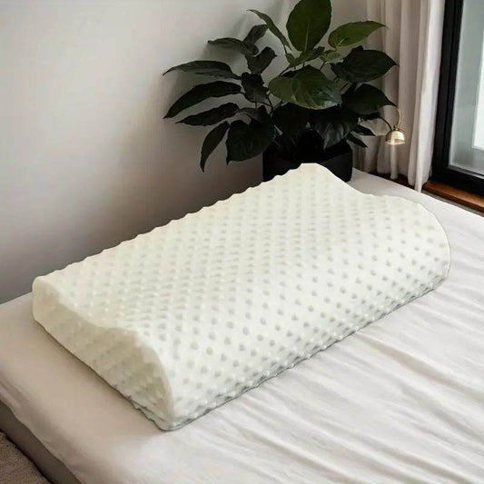 Almohada Larga de Espuma Viscoelástica Ortopédica para Soporte de Cuello y Columna - Ropa de Cama