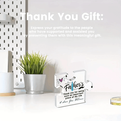 Plaque Puzzle Acrylique Fête des Pères Cadeau Gravé avec Amour et Gratitude Joyeuse Fête des Pères