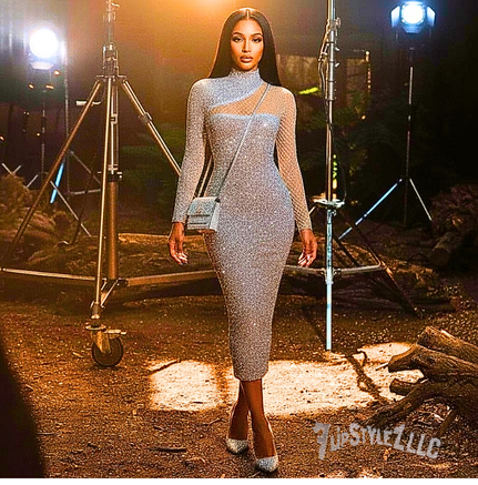Nouvelle robe à paillettes en S, blanche, à découpes et épaules dénudées pour femmes