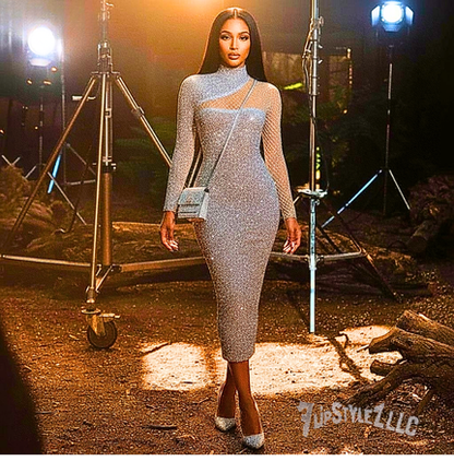 Nouvelle robe à paillettes en S, blanche, à découpes et épaules dénudées pour femmes