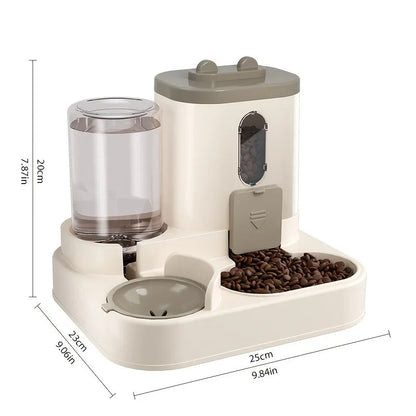 2 in 1 Automatic Pet Feeder with Water Dispenser Gravity Dog Cat Food Bowl