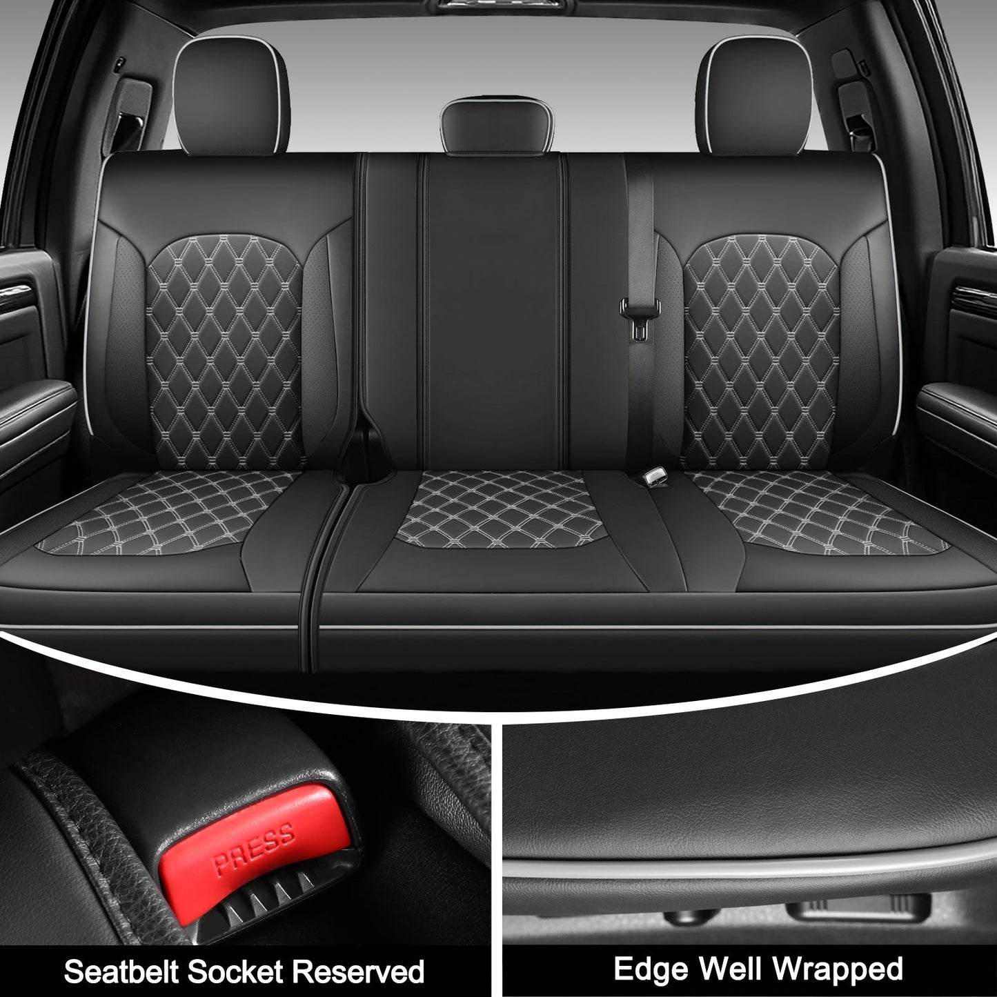 Umbrauto Truck Seat Cover Fit for Silverado and Sierra,Gray