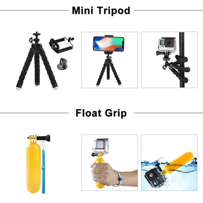 Accessoires pour caméra de sport : ensemble de neuf pièces