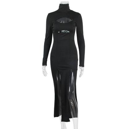 New Black elegant Fashionable Autumn And Winter party Dress for women