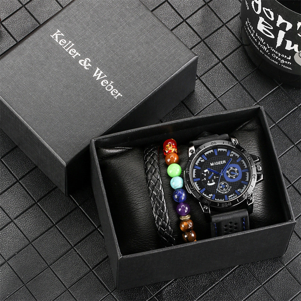 Caja de regalo para hombre con reloj y pulsera