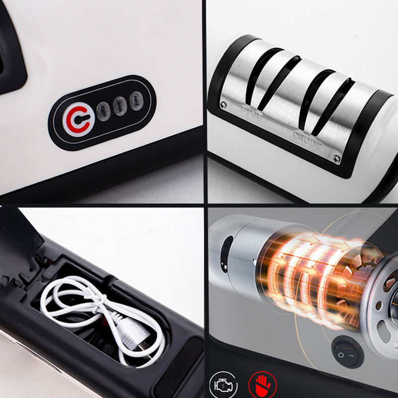 Aiguiseur de couteaux électrique rechargeable par USB, automatique et réglable, pour affûter rapidement les couteaux, les ciseaux et les meuleuses de cuisine