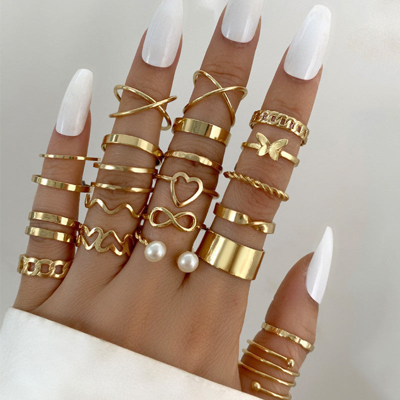 Women's Vintage Water Drop Diamond Ring Suit