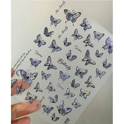 Nail Relief Laser Butterfly Stickers Aurora Phantom Color