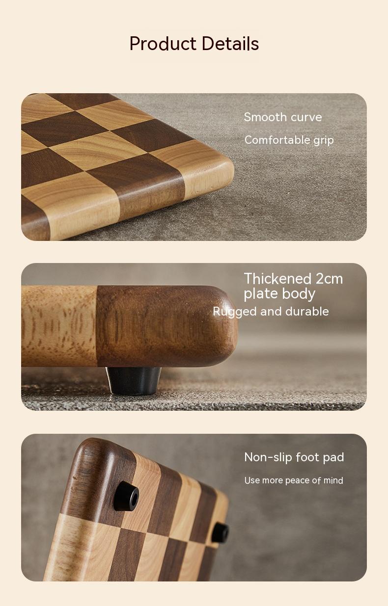 Checkerboard Acacia Wood Cutting Board – Premium Kitchen Essential