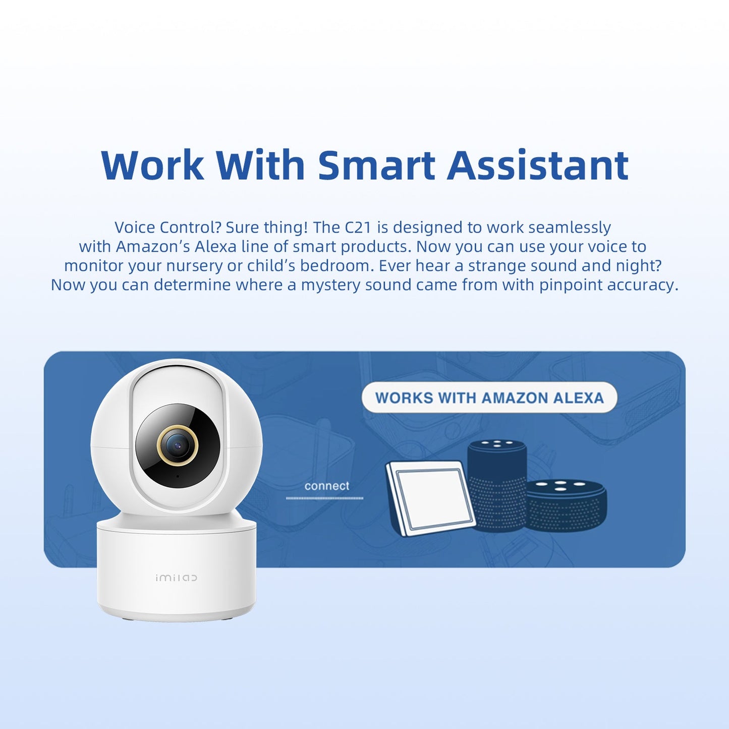 Caméra de surveillance IMILAB C21 2.5K Vidéo Wifi IP Sécurité domestique intelligente moniteur bébé vue 360 Vision Nocturne Starlight