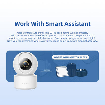 Caméra de surveillance IMILAB C21 2.5K Vidéo Wifi IP Sécurité domestique intelligente moniteur bébé vue 360 Vision Nocturne Starlight