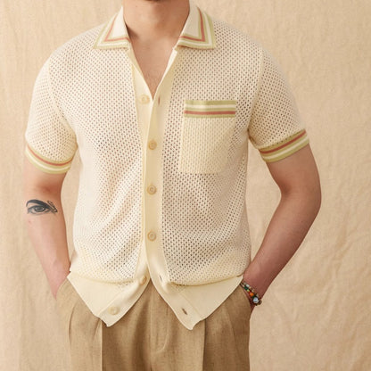 Refreshing Vacation Casual Pure Cotton Hollow Short Sleeve