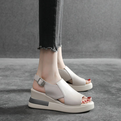Nouvelles Chaussures d'été à Bout Ouvert pour Femmes, Talons Hauts Compensés, Mode Féminine
