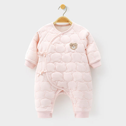 Body bébé Combinaison bébé chaude en coton fin Papillon Vêtements de maison Barboteuse