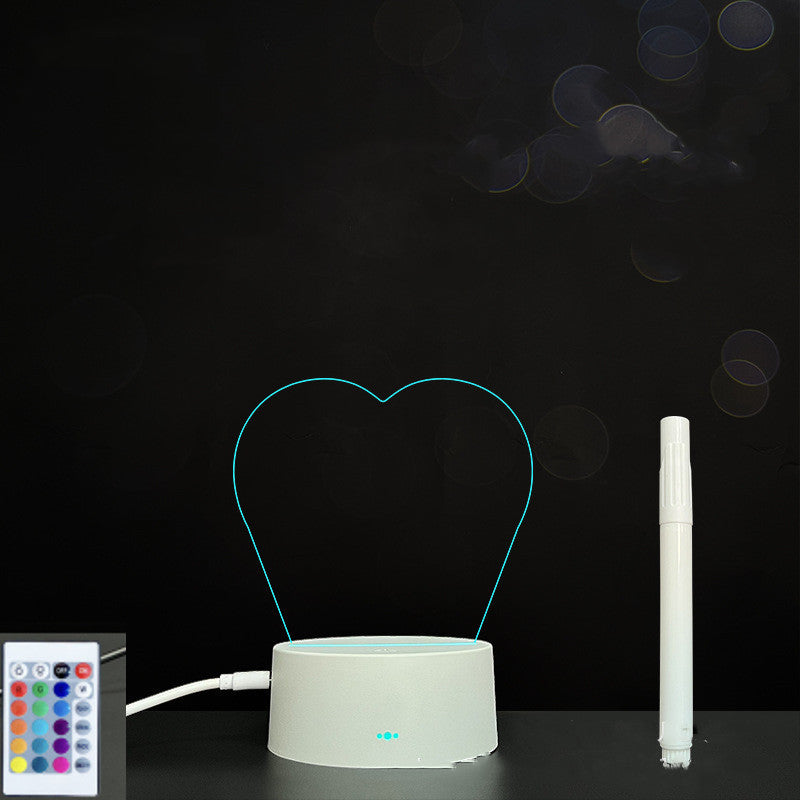 Tableau de messages manuscrits en acrylique 3D avec lumière LED