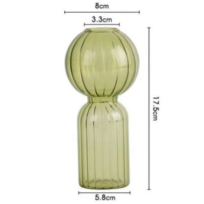 Vase en verre créatif ins, vase en verre transparent rayé, ornements décoratifs de table, vase simple pour fleurs hydroponiques
