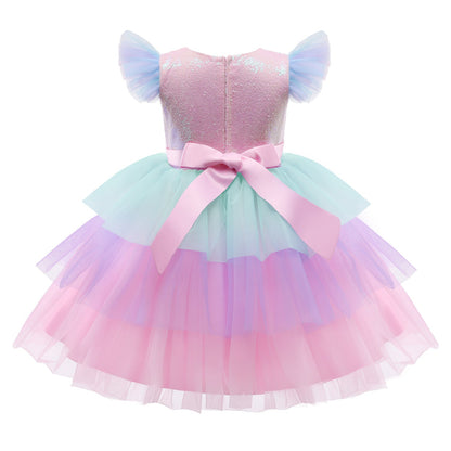 Mesh Sequin Dress For Children