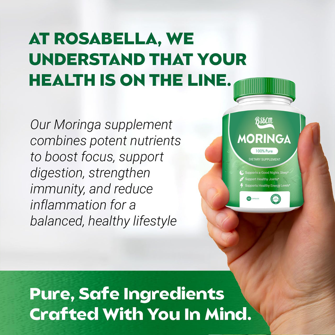 Pure Moringa Powder Capsules