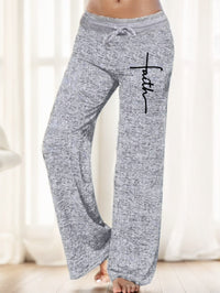 Ladies' Solid-colored Wide-leg Pants