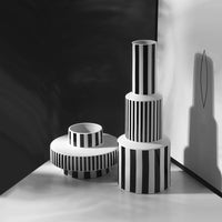 Minimalist Black And White Geometry Striped Ceramic Vase Decoration