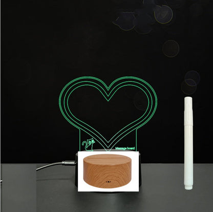Tableau de messages manuscrits en acrylique 3D avec lumière LED