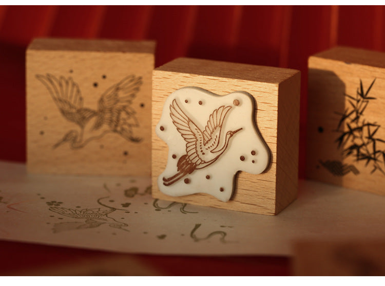 Set de sceaux en bois Mr. Paper, Série Huahegui, Matériel de papeterie pour carnet DIY Impression