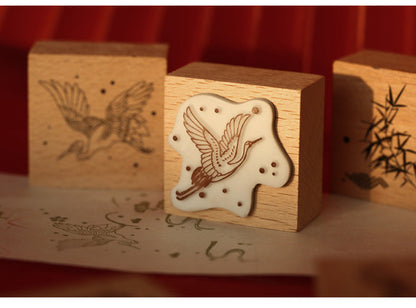 Set de sceaux en bois Mr. Paper, Série Huahegui, Matériel de papeterie pour carnet DIY Impression
