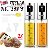 2PCS Stainless Oil Sprayer Cooking Mister Spray Fine Bottle Kitchen Tool UK
