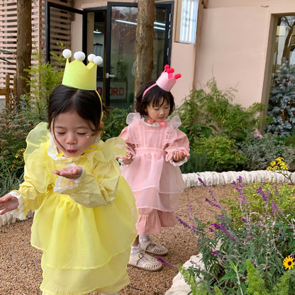 Robe de princesse en organza à volants pour filles