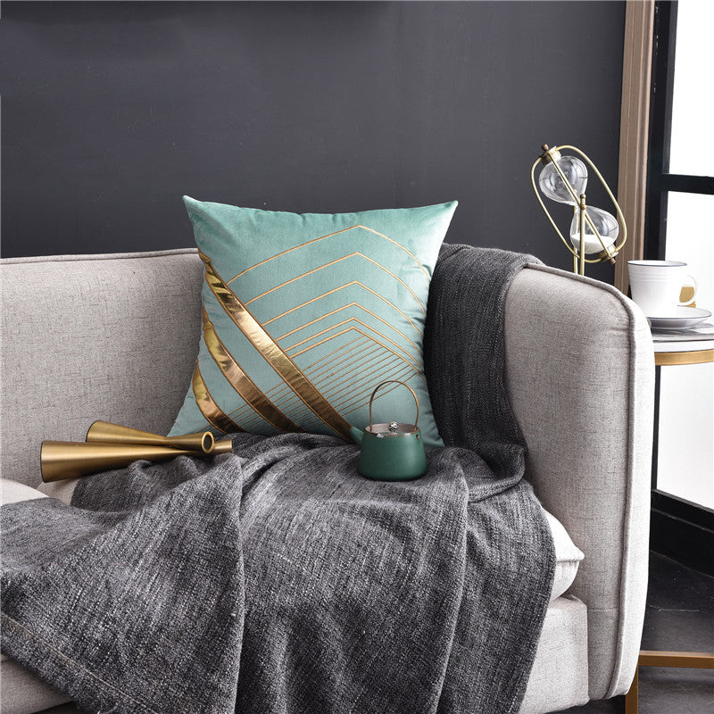 Light Luxury American Style Pillow Patch Leather Embroidered Cushion Sofa Cushion