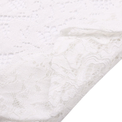 Elegante vestido calado de encaje sólido con espalda descubierta
