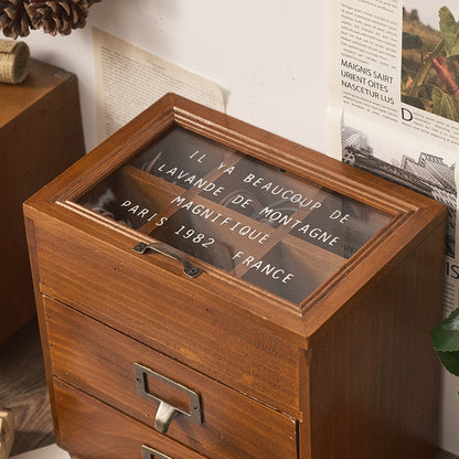 Vintage Glass Storage Box With Flip Lid