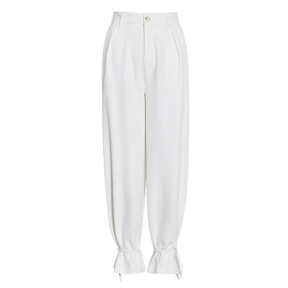 Spring And Summer New Suits White Fashion Solid Color Double-layer Series