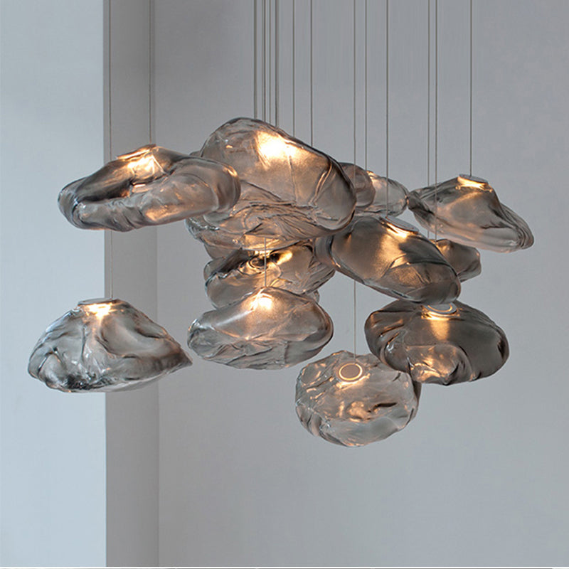 Lámpara de araña decorativa de cristal posmoderna de lujo ligero
