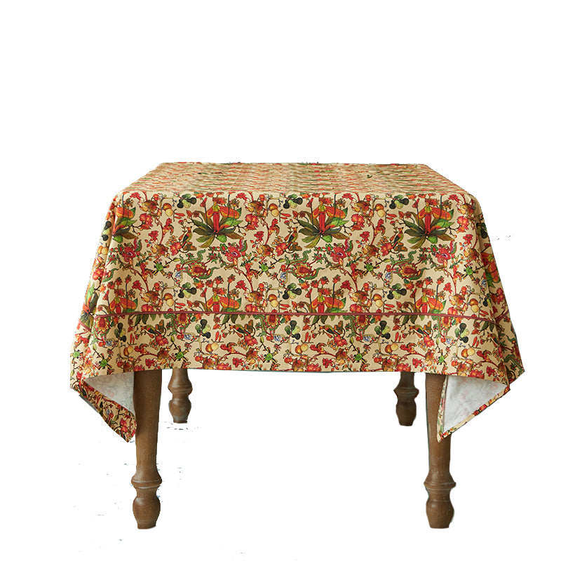 Nappe de table fleurie rectangulaire vintage haut de gamme