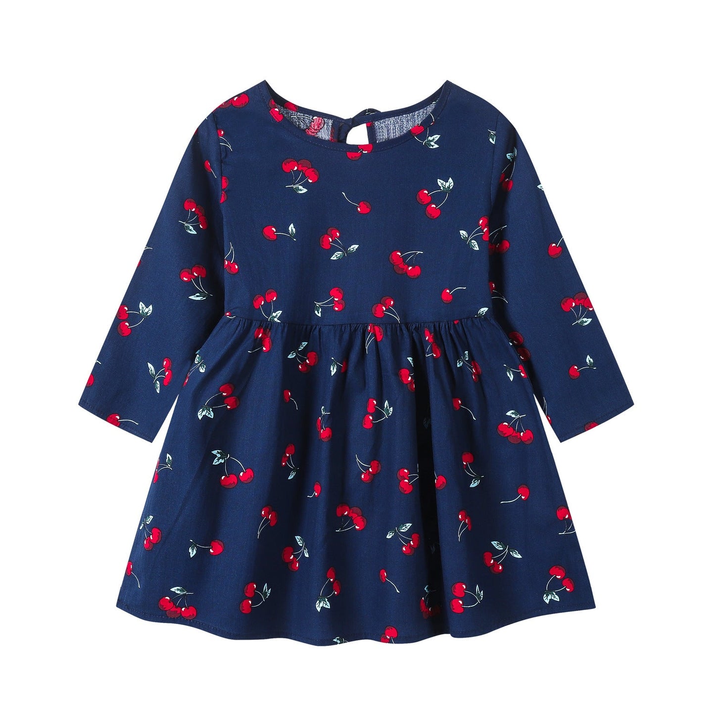 Robe en coton à manches longues à motif floral pour enfants