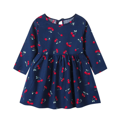 Robe en coton à manches longues à motif floral pour enfants