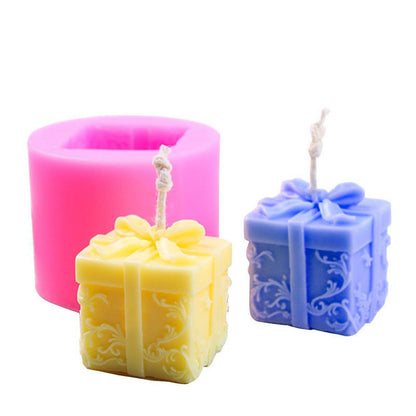 Fondant Gift Box Scented Candle Silicone Mold