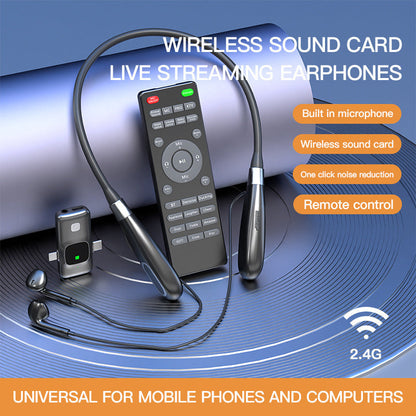 E8 Microphone Mobile Live Streaming Sound Card Headset Neck Hanging