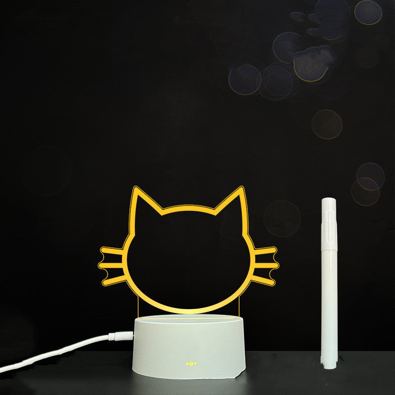 Tableau de messages manuscrits en acrylique 3D avec lumière LED