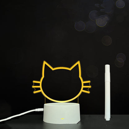 Tableau de messages manuscrits en acrylique 3D avec lumière LED
