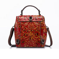 Mochila de cuero de vaca, multifunción, bolsos de hombro y mano para mujer