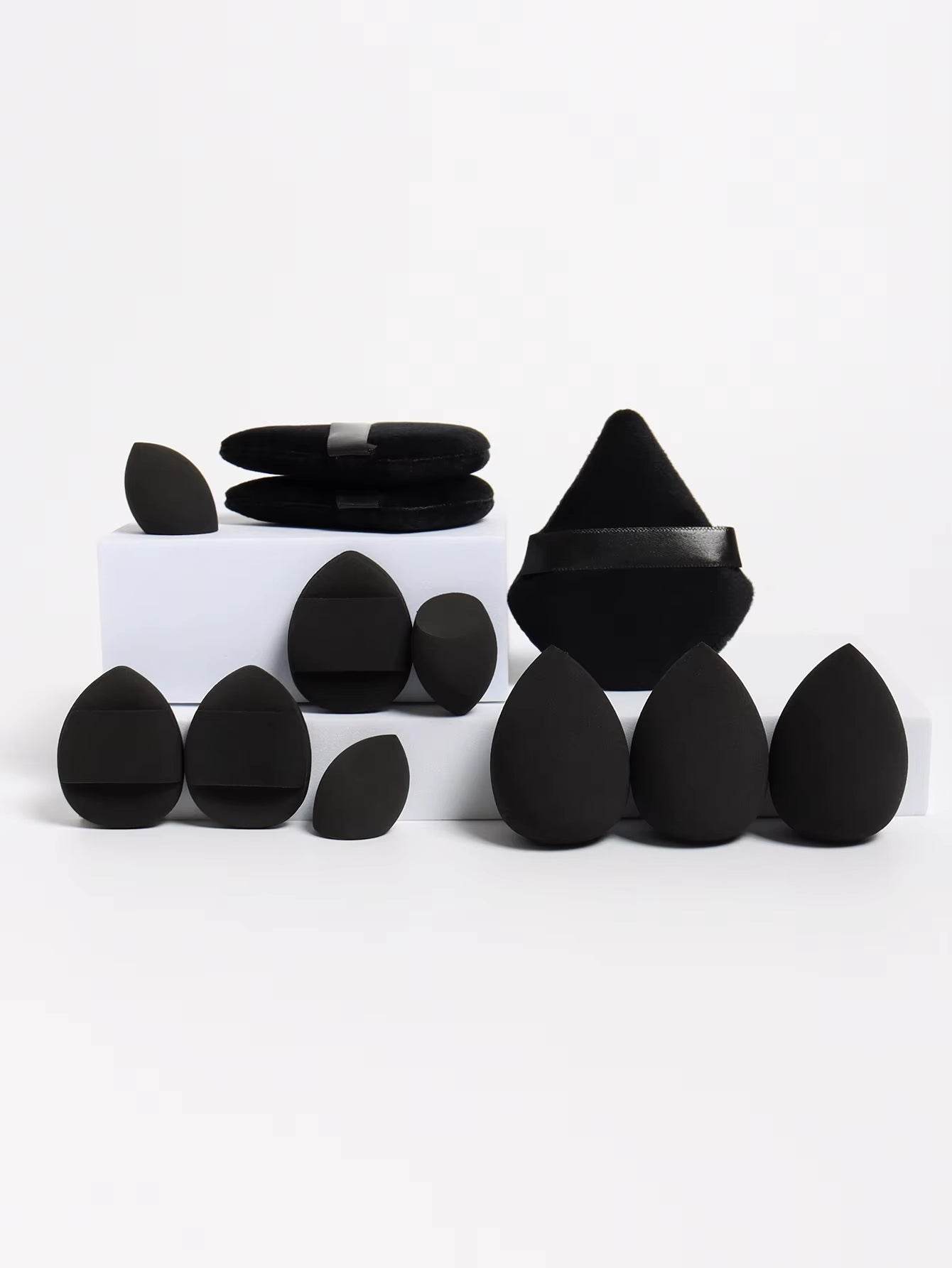 Lot de 12 éponges de maquillage – Houppettes, mini-coussins, éponges beauté pour tous les usages