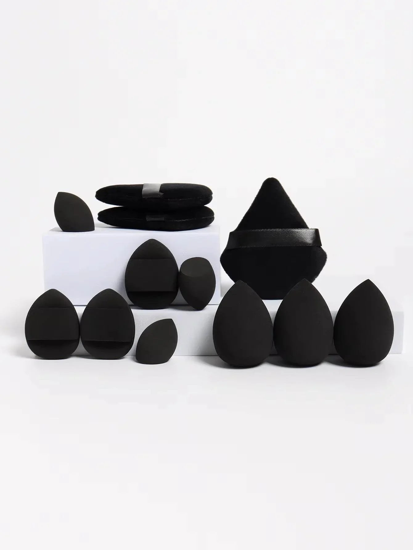 12-Piece Makeup Sponge Set – Loose Powder Puffs, Mini Cushions, Beauty Blenders for All Uses