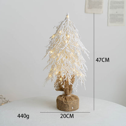 Decoraciones de mesa con árbol pequeño y flocado de Navidad de PE